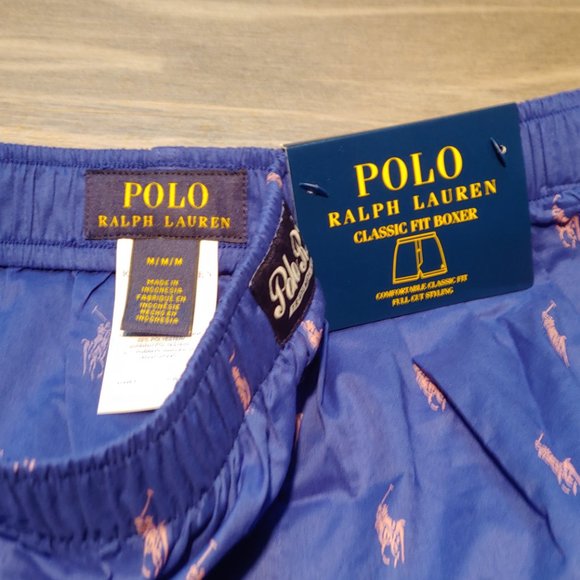 Brand New with Tags -Men's Polo Ralph Lauren Allover Pony Boxer Blue/Pink Medium - Picture 10 of 10